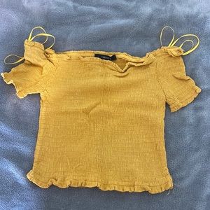 Forever 21 Smoked Off Shoulder Crop Top - Size S